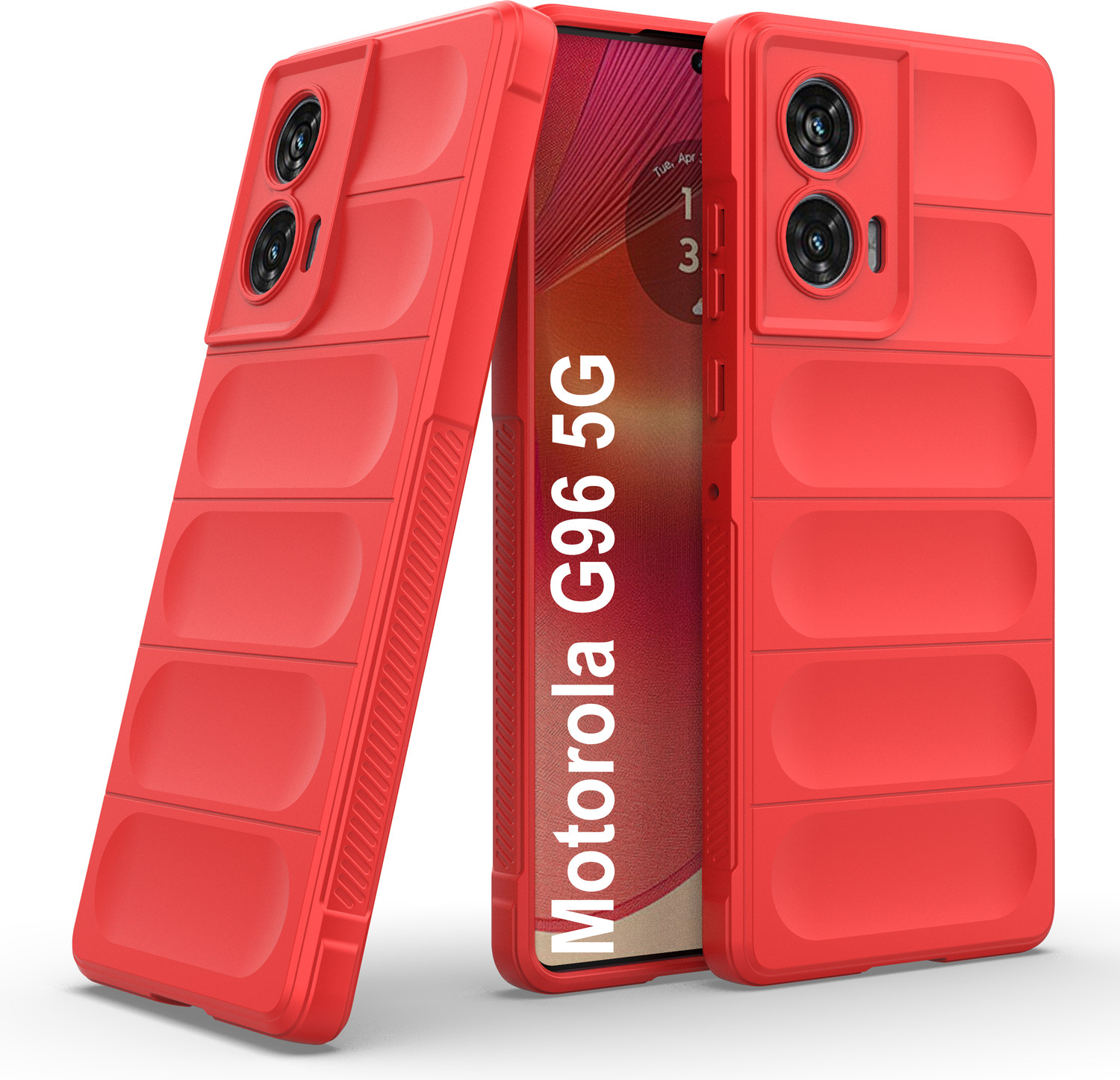 GLOBAL NOMAD Back Cover for Motorola G96 5G (Red, 3D Case, Silicon, Pack of: 1) - Image 1