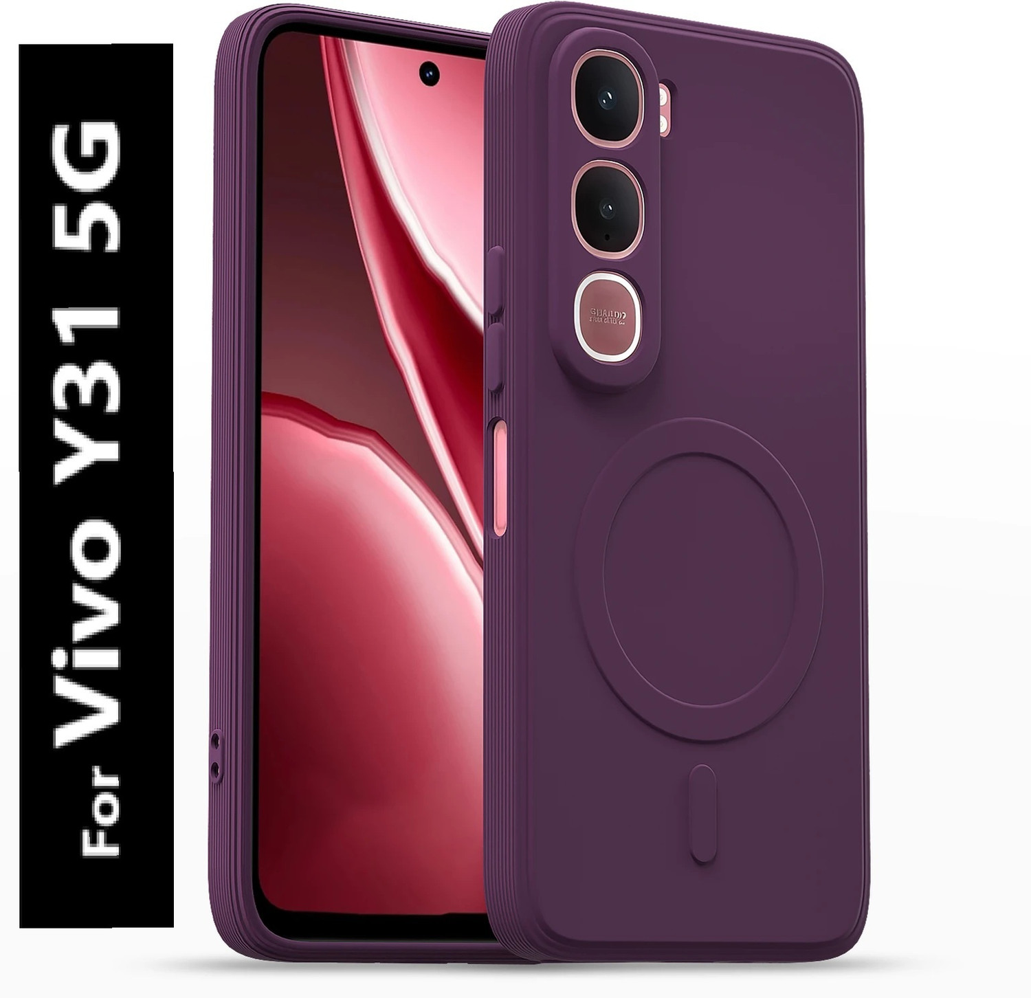 lifestylecart Back Cover for Vivo Y31 5G (Purple, Grip Case) - Image 1