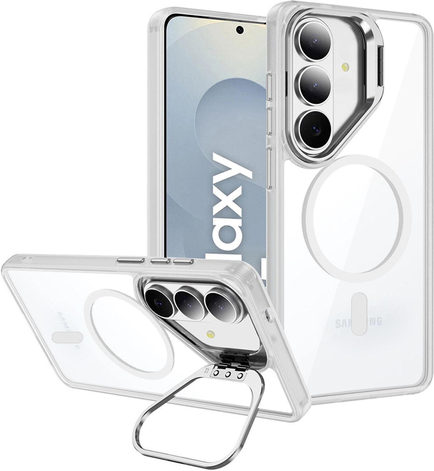 Casotec Back Cover for Samsung Galaxy S25 5G (White, Magnetic Case, Polycarbonate, Pack of: 1) - Image 1