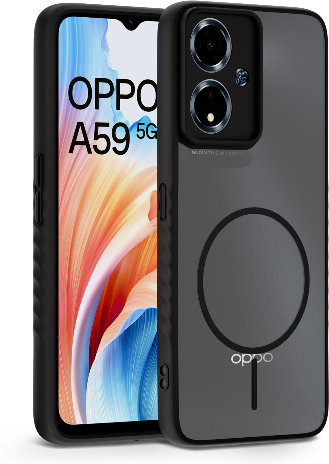 KartV Back Cover for Oppo A59 5G (Black) - Image 1