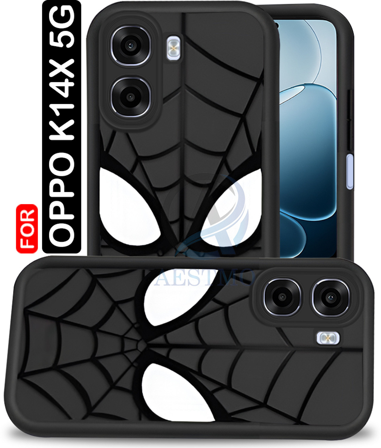AESTMO Back Cover for Oppo K14X 5G (Black, Flexible, Silicon, Pack of: 1) - Image 1