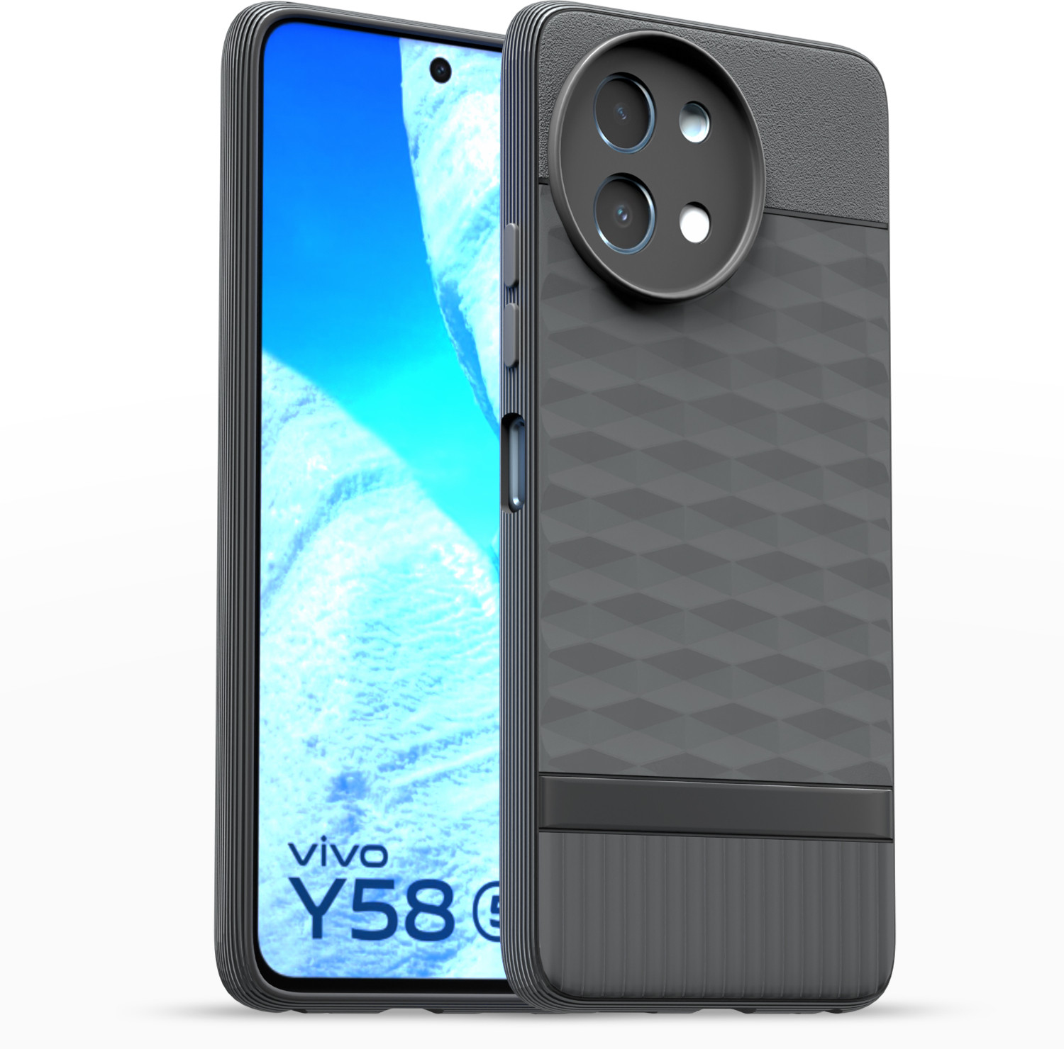 Flipkart SmartBuy Back Cover for Vivo T3x 5G , Vivo Y200i 5G (Grey, Grip Case, Thermoplastic Polyurethane, Pack of: 1) - Image 1