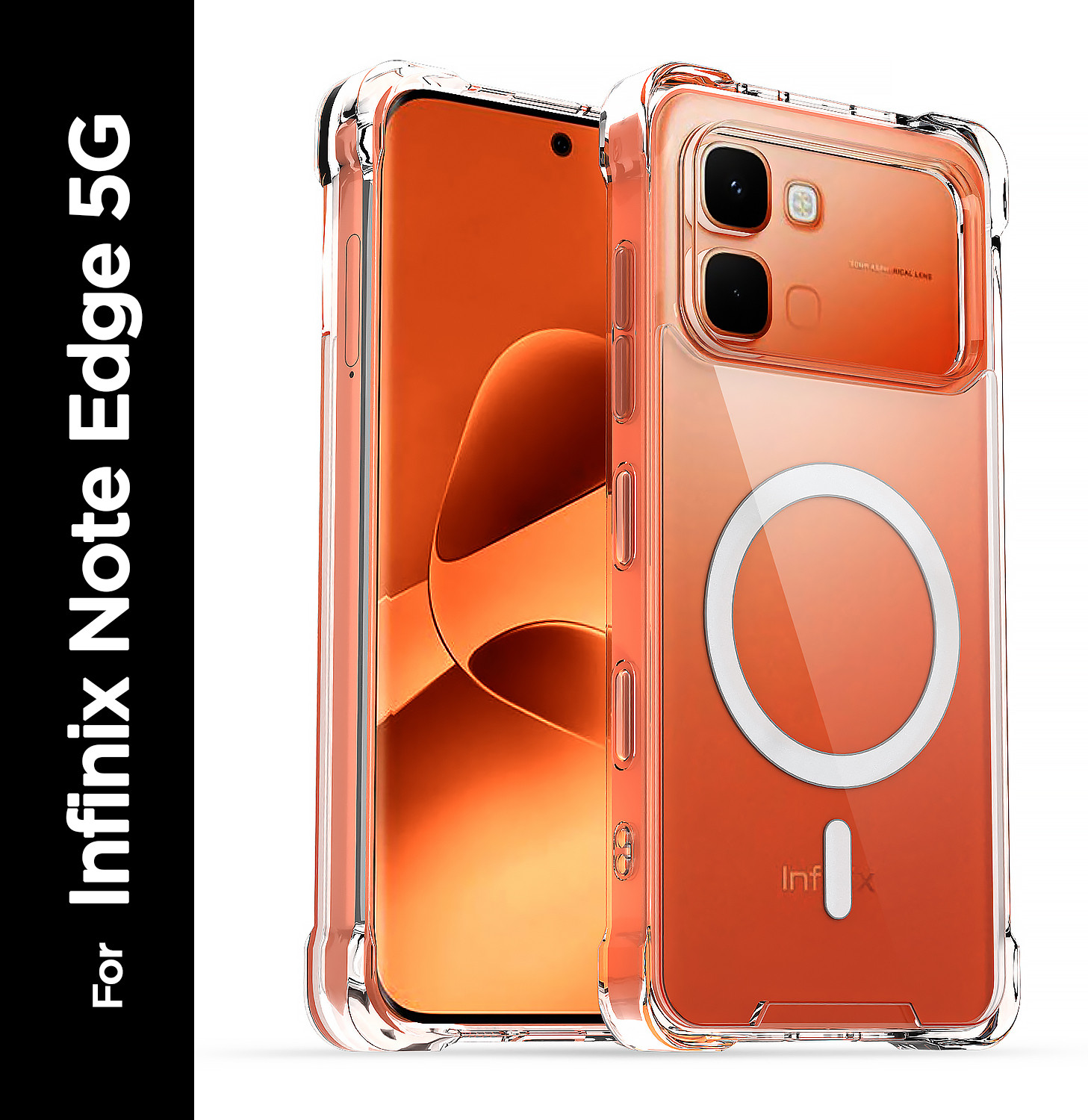 Pikkme Back Cover for Infinix Note Edge 5G (Transparent, Grip Case, Thermoplastic Polyurethane, Pack of: 1) - Image 1