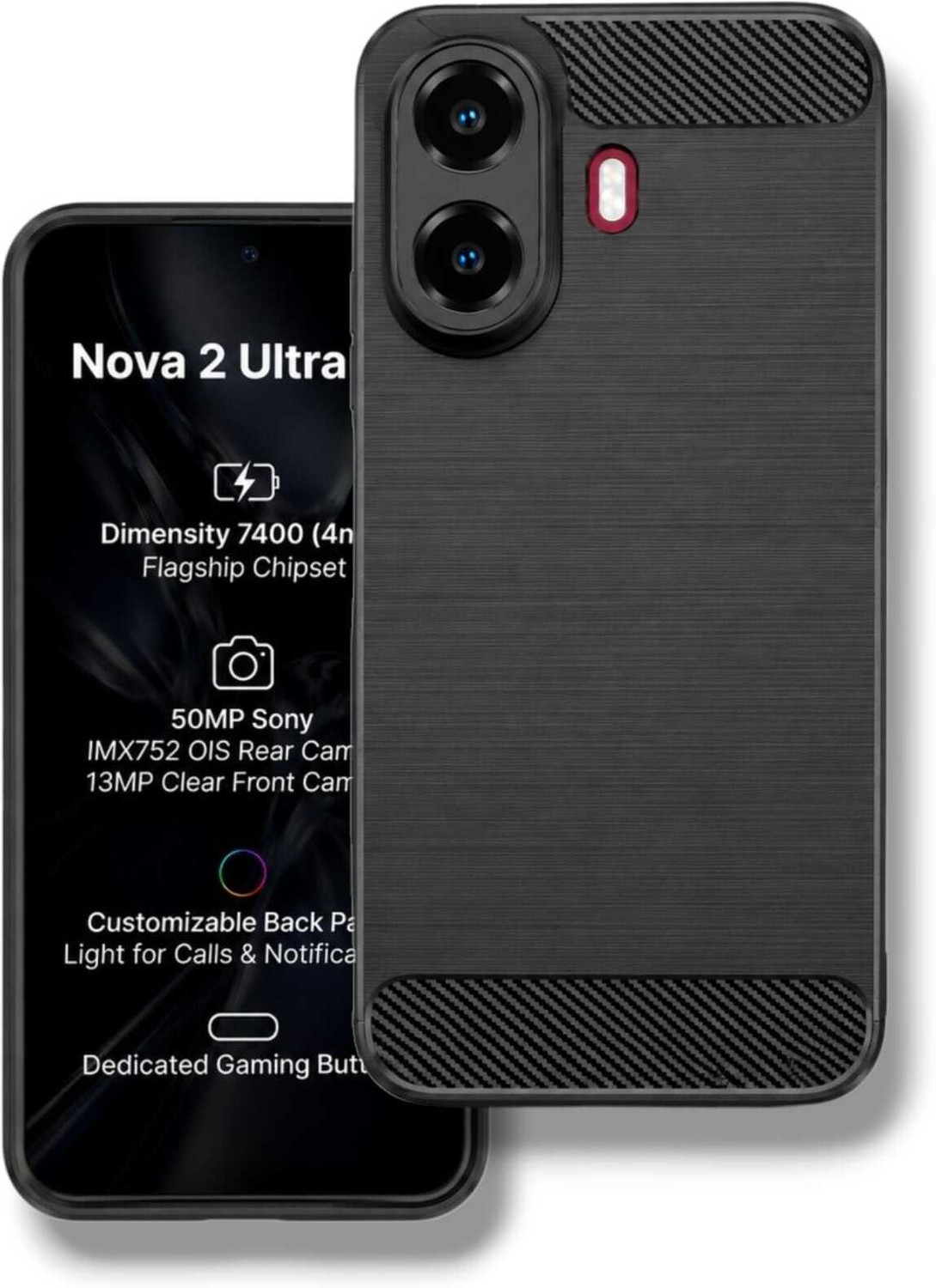 CaseYara Back Cover for Ai+ Nova 2 Ultra 5G, Ai Nova 2 Ultra 5G, Nova 2 Ultra 5G (Black, Rugged Armor, Thermoplastic Polyurethane, Pack of: 1) - Image 1