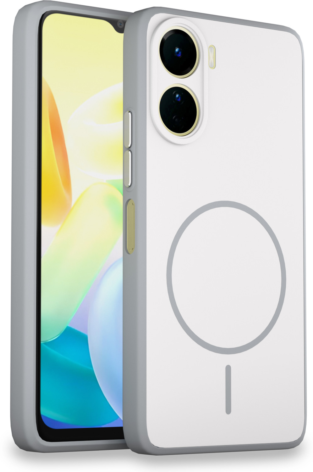 KartV Back Cover for Vivo T2x 5G, Grey - Image 1