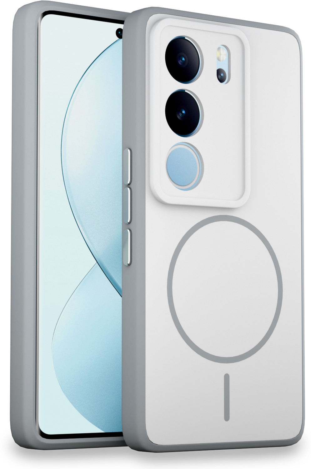 KartV Back Cover for vivo V29 5G (Grey, Camera Bump Protector, Silicon, Plastic, Polycarbonate, Metal, Pack of: 1) - Image 1