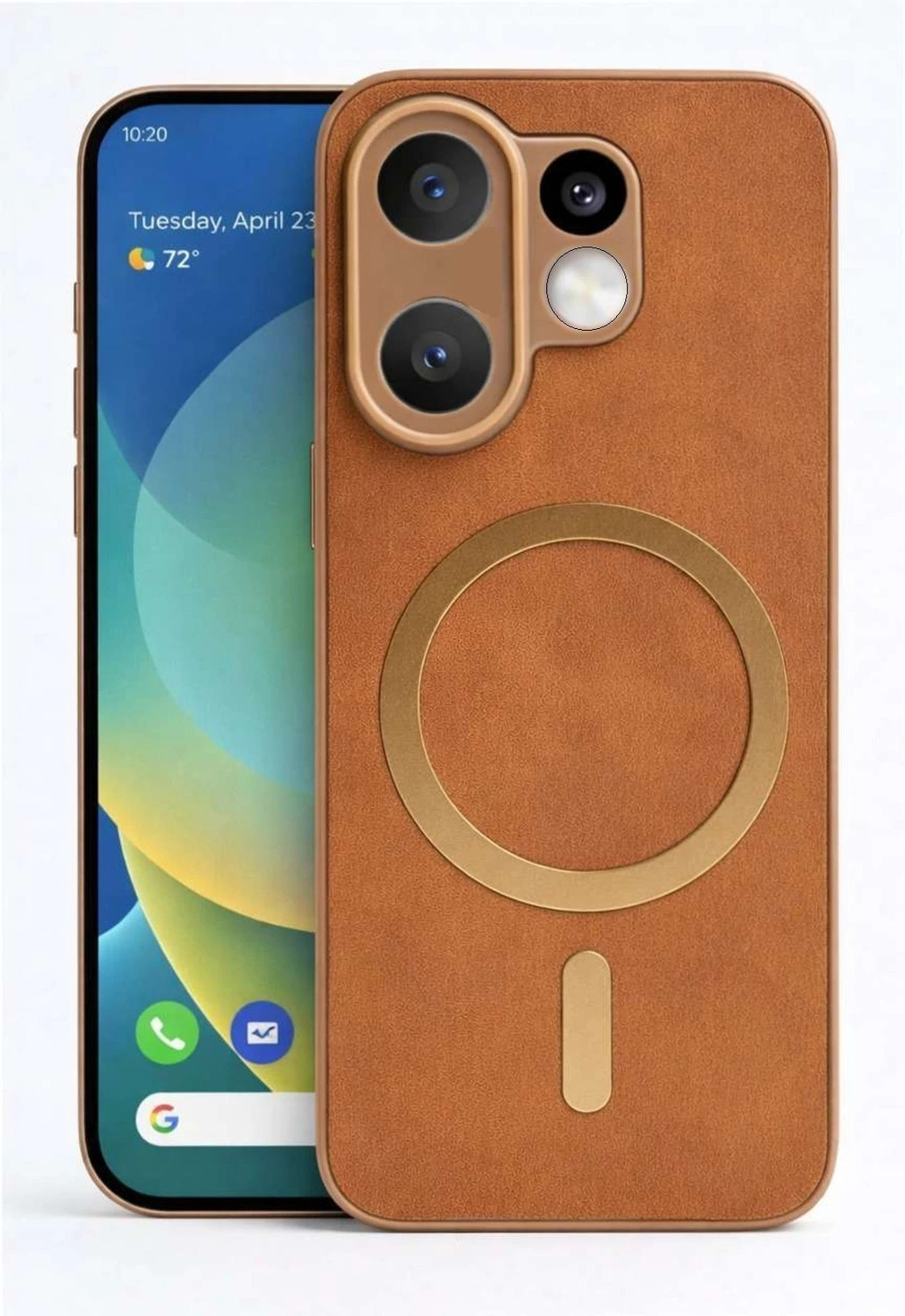 Zobrix Back Cover for Vivo V60 5G (Brown, Magsafe, Leather, Pack of: 1) - Image 1