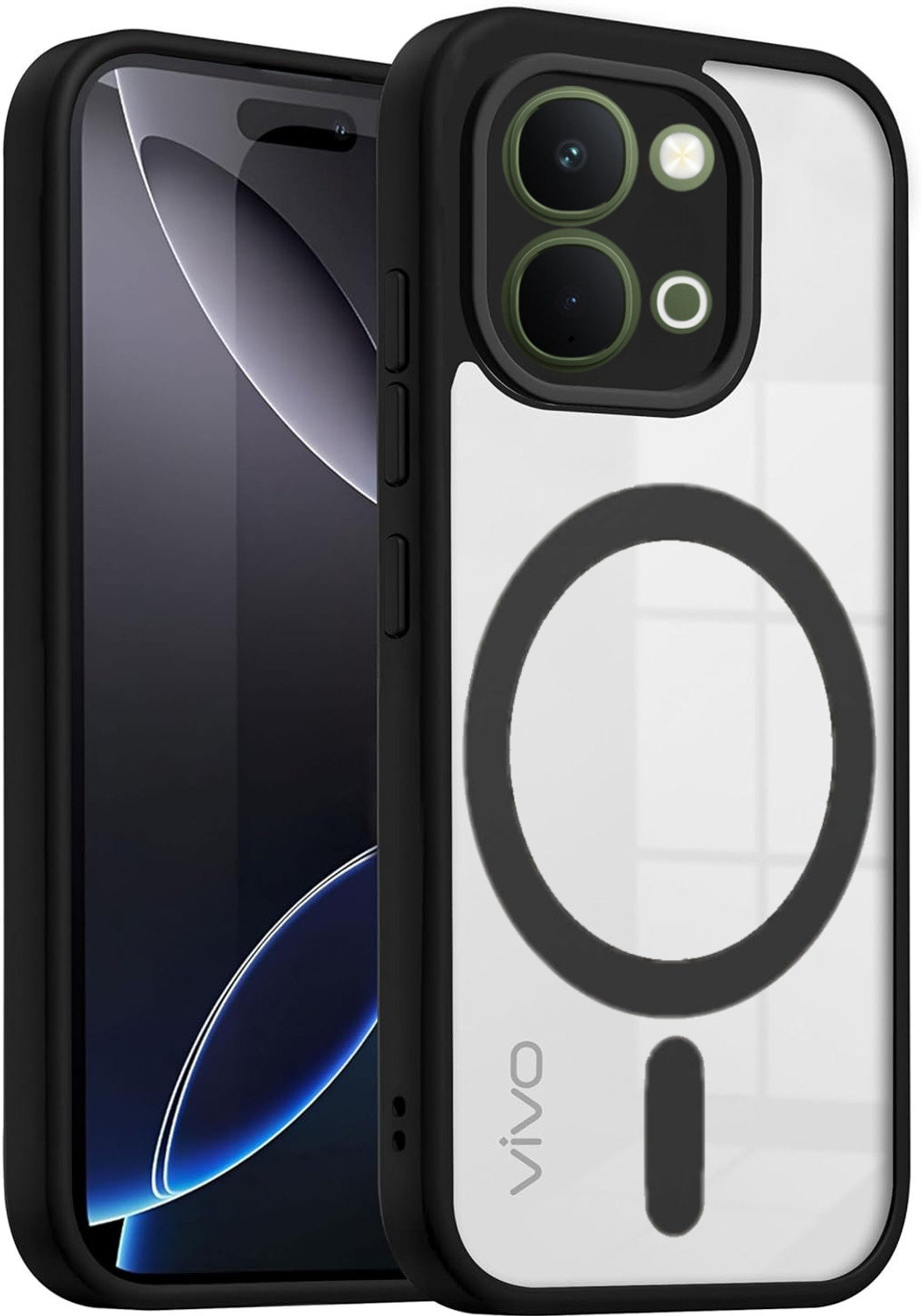 SYOTT Back Cover for vivo T5x 5G (Black, Magsafe, Polycarbonate) - Image 1