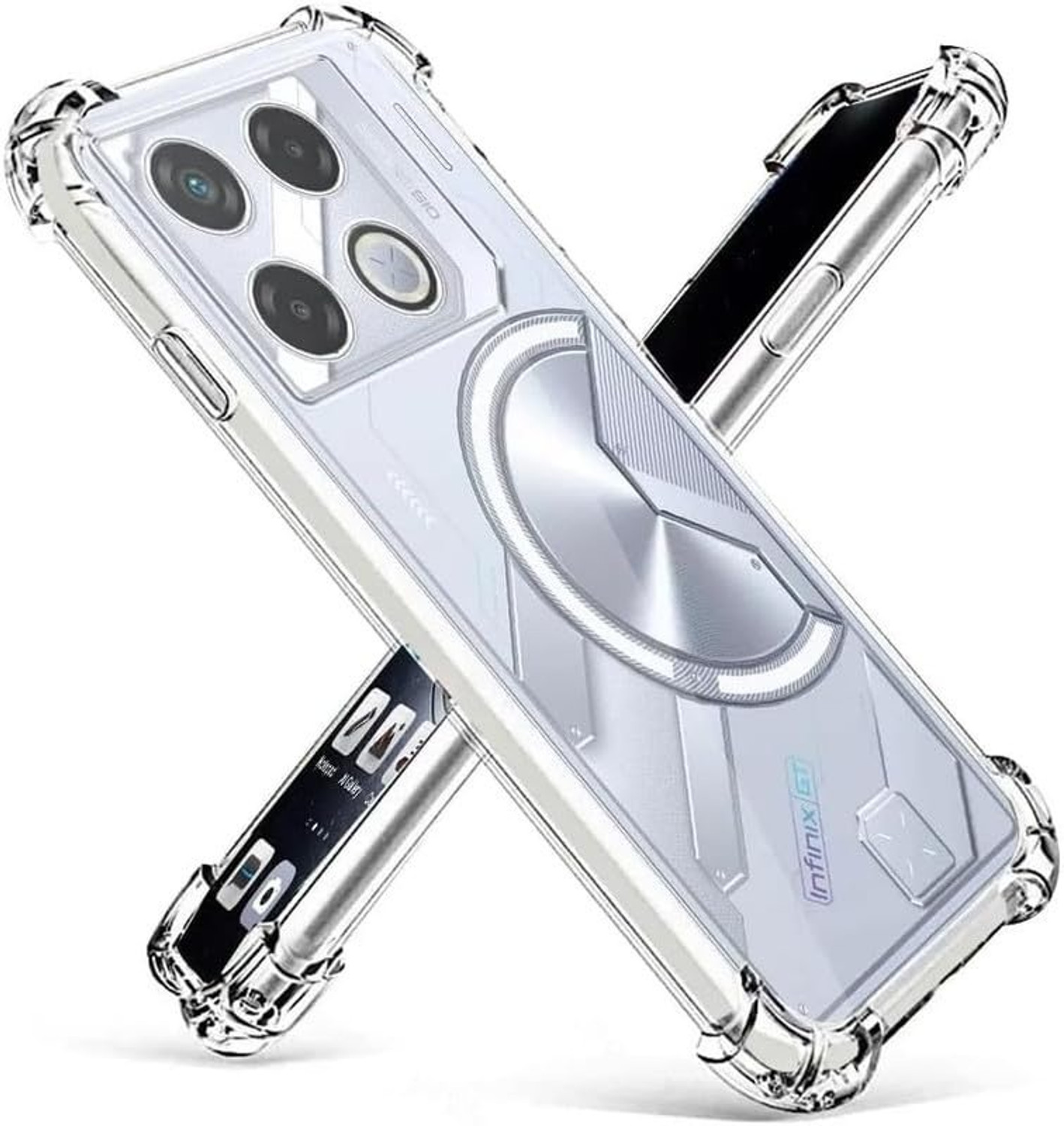 RUNICHA Back Cover for Infinix GT 20 Pro 5G (Transparent, Camera Bump Protector, Rubber, Plastic, Pack of: 1) - Image 1