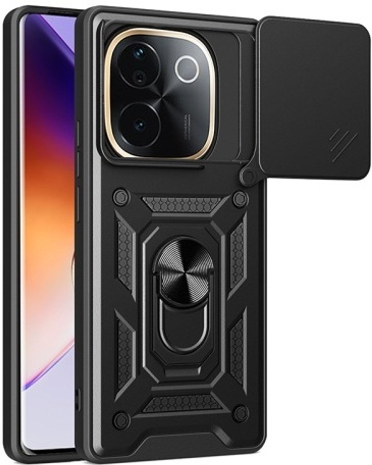 KrKis Back Cover for IQ00 Z9s Pro Vivo T3 Pro (Black, Shock Proof, Polycarbonate, Pack of: 1) - Image 1