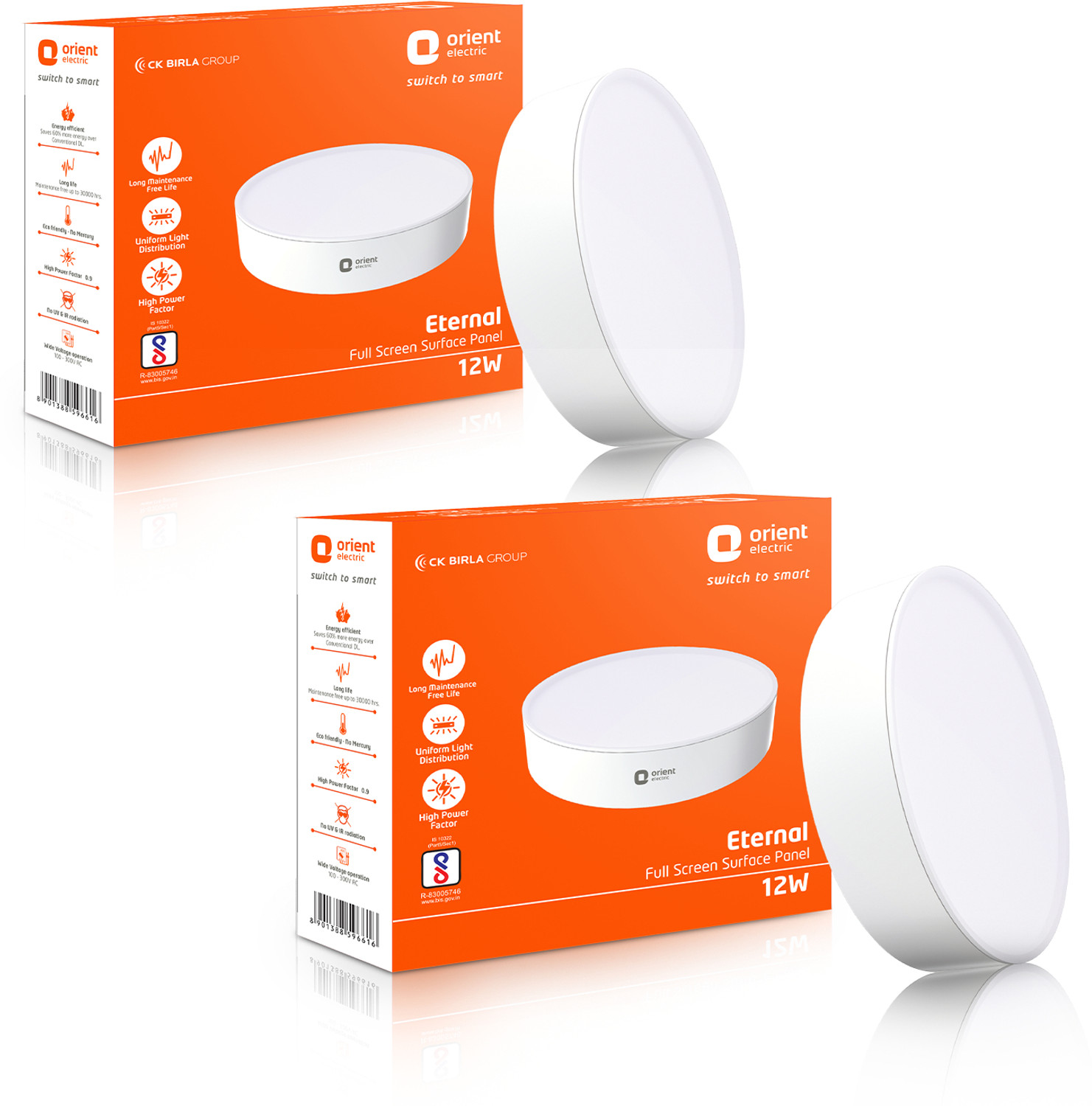 Orient Electric 12W Warm White Surface Panel Light - Image 1