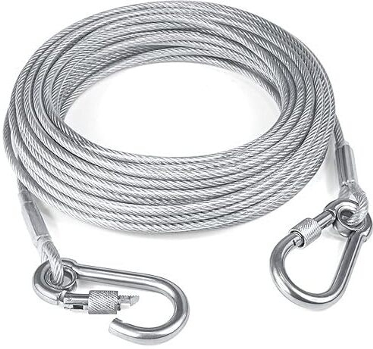 RJD1114 Clothes Drying Rope with Locking Hooks for Balcony & Travel â 5 m Steel Wire Steel Clothesline (5 m) - Image 1