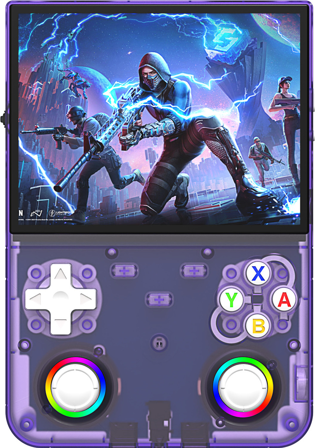 Playtastic R36 X Ultra Game Console 4.5 inch Retro Emulator System 64 GB with 20000+Preinstall video game 20+ Simulators (Purple) - Image 1