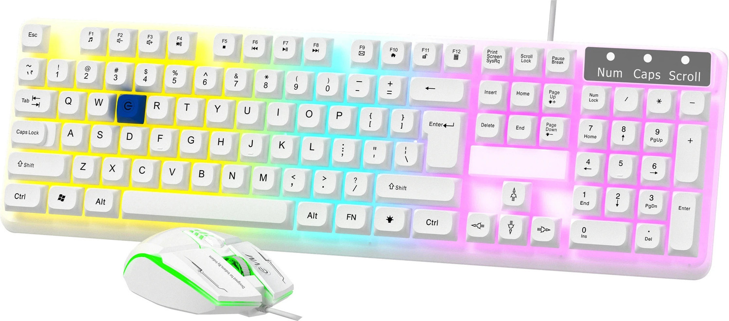 EVM EnHawk WDKM-315 Wired USB Keyboard (White) - Image 1
