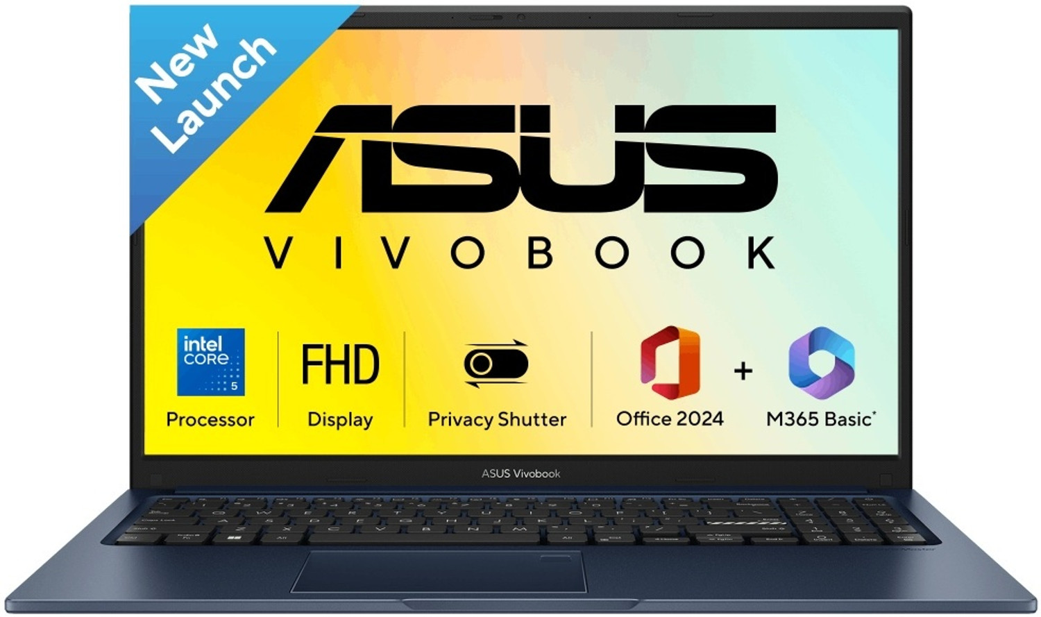 ASUS Vivobook 15 (2026) Intel Core 5 120U - (8 GB/512 GB SSD/Windows 11 Home) X1504VAP-IN012WS Thin and Light Laptop (15.6 inch, Quiet Blue, 1.7 kg, With MS Office) - Image 1