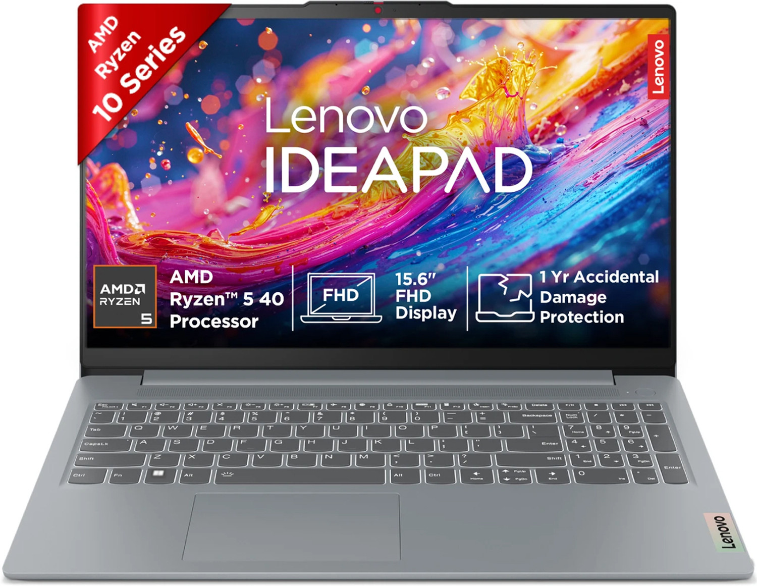 Lenovo IdeaPad Slim 3 with 1Year ADP AMD Ryzen 5 40 - (16 GB/512 GB SSD/Windows 11 Home) 15AMN8 Laptop (15.6 inch, Arctic Grey, 1.62 kg, With MS Office) - Image 1