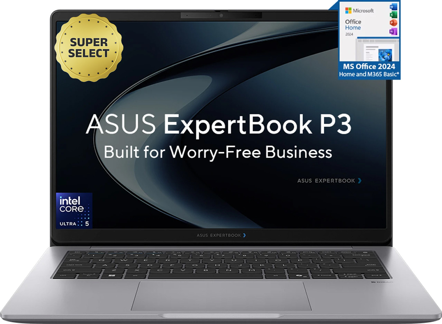 ASUS ExpertBook P3 AI PC IR Cam with 1 Yr ADP Intel Core Ultra 5 225H - (16 GB/512 GB SSD/Windows 11 Home) P3406CCAP-LY0128WS / P3406CCAP-LY0469WS Thin and Light Laptop (14 inch, Misty Grey, 1.49 Kg, With MS Office) - Image 1