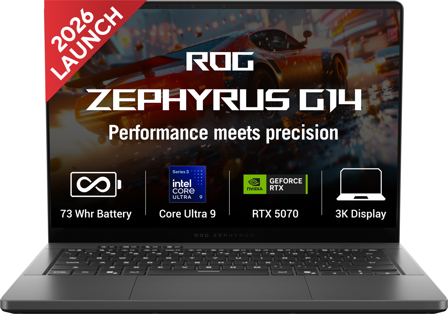 ASUS ROG Zephyrus G16 OLED (2026) Intel Core Ultra 9 386H - (32 GB/1 TB SSD/Windows 11 Home/12 GB Graphics/NVIDIA GeForce RTX 5070 Ti/240 Hz) GU606AR-TB112WS Gaming Laptop (16 inch, Eclipse Gray, 1.95 kg, With MS Office) - Image 1