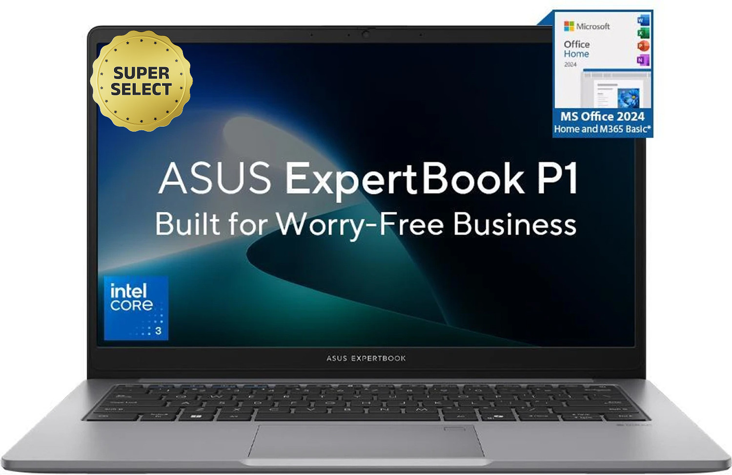 ASUS ExpertBook P1 with 1 Yr ADP (i3 14th Gen) Intel Core 3 100U - (16 GB/512 GB SSD/Windows 11 Home) P1403CVAI-S60067WS Thin and Light Laptop (14 inch, Misty Grey, 1.41 Kg, With MS Office) - Image 1