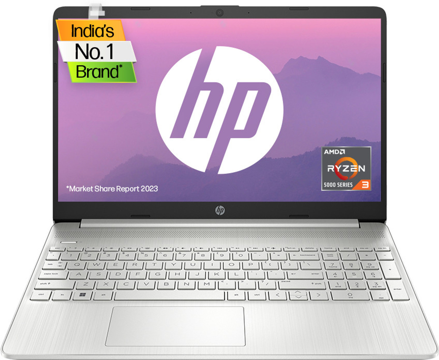 HP 15s-eq2213AU Ryzen 3 5300U 8GB 512GB 15.6" Silver - Image 1