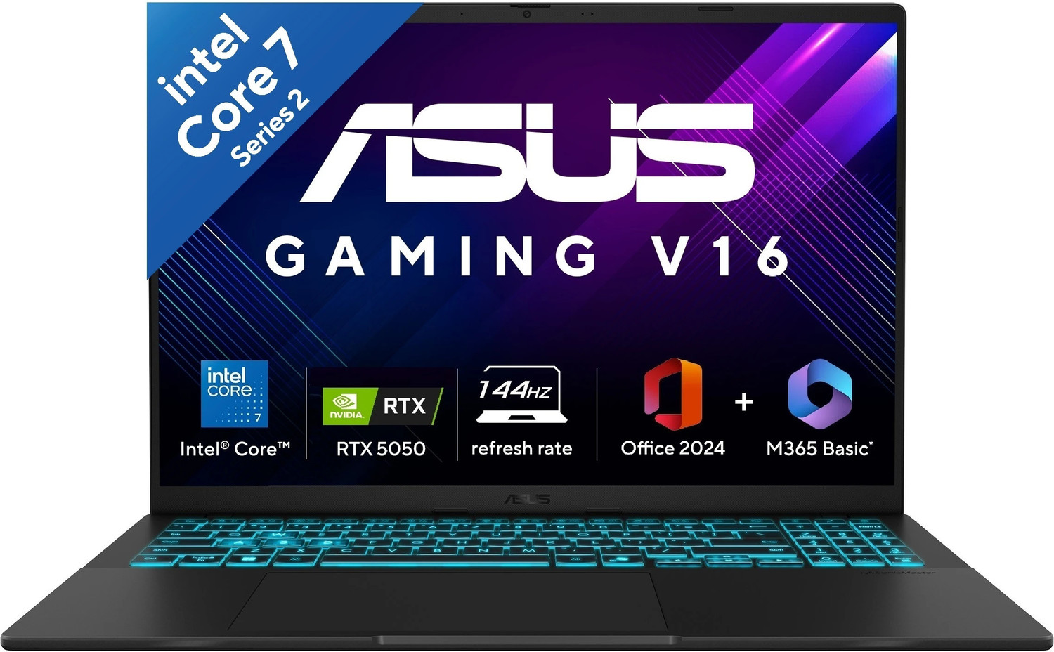ASUS Gaming V16 (2025) for Creator with Office 2024 + M365 Basic*, AI PC(i7 14th gen) Intel Core 7 240H - (16 GB/512 GB SSD/Windows 11 Home/8 GB Graphics/NVIDIA GeForce RTX 5050/144 Hz) V3607VH-RP038WS Gaming Laptop Rs.159900.0 Price in India - Image 1