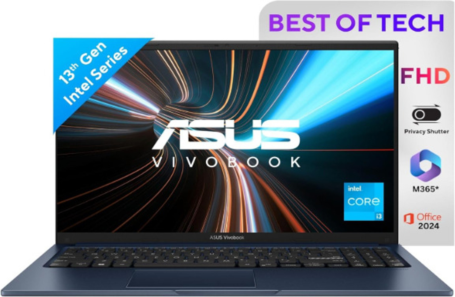 ASUS X1504VA-NJ2325WS Core i3 13th Gen 15.6-inch Laptop, 16GB/512GB, - Image 1