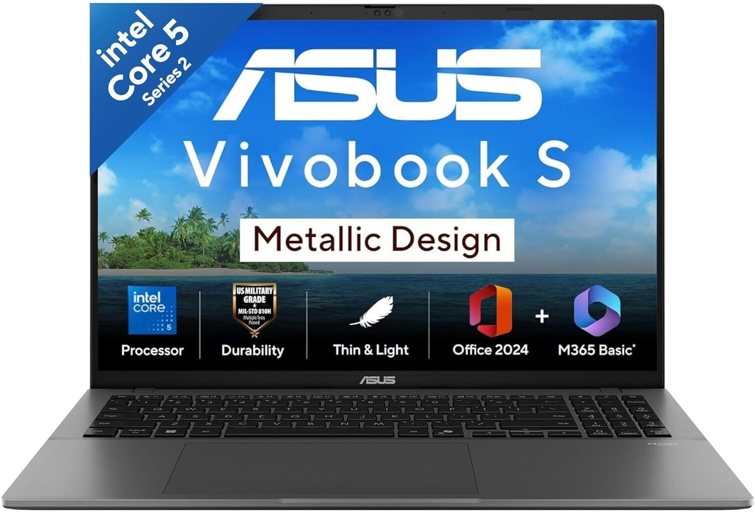 ASUS ASUS Vivobook 16 Intel Core 5 14th Gen 210H - (16 GB/512 GB SSD/Windows 11 Home) S3607VA-RP113WS Laptop (16 inch, Matter Gray, 1.7 kg, With MS Office) - Image 1