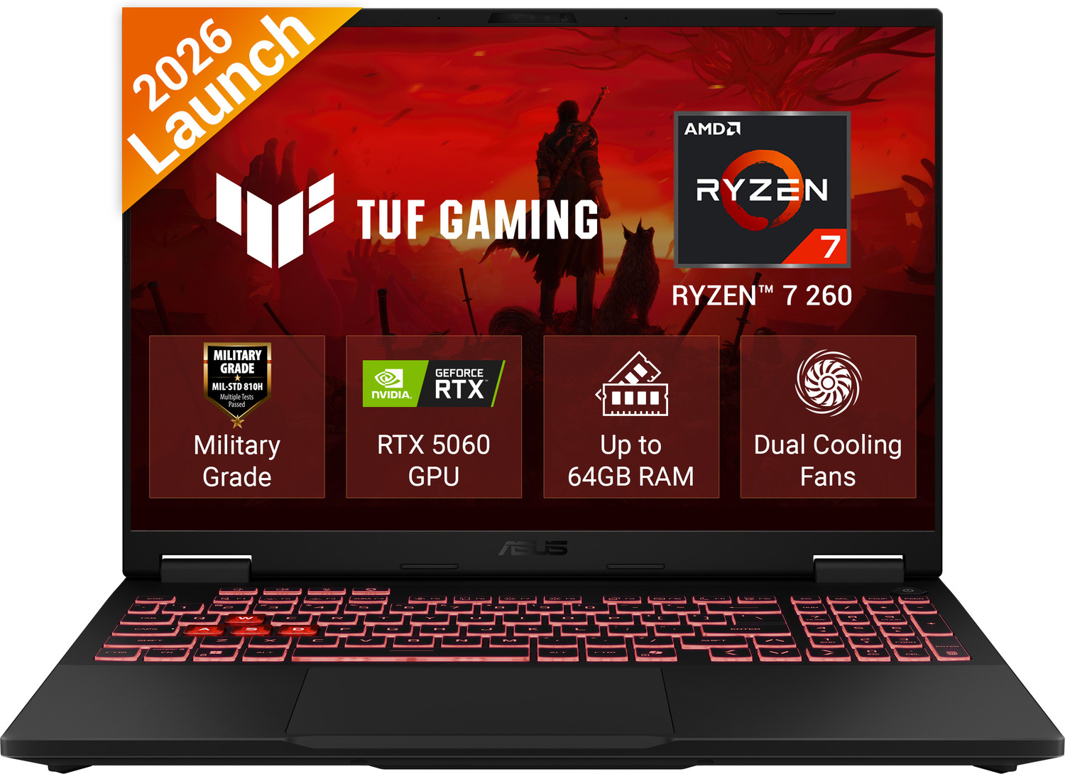 ASUS TUF Gaming A16 Ryzen 7 260 RTX 5060 16GB 512GB - Image 1