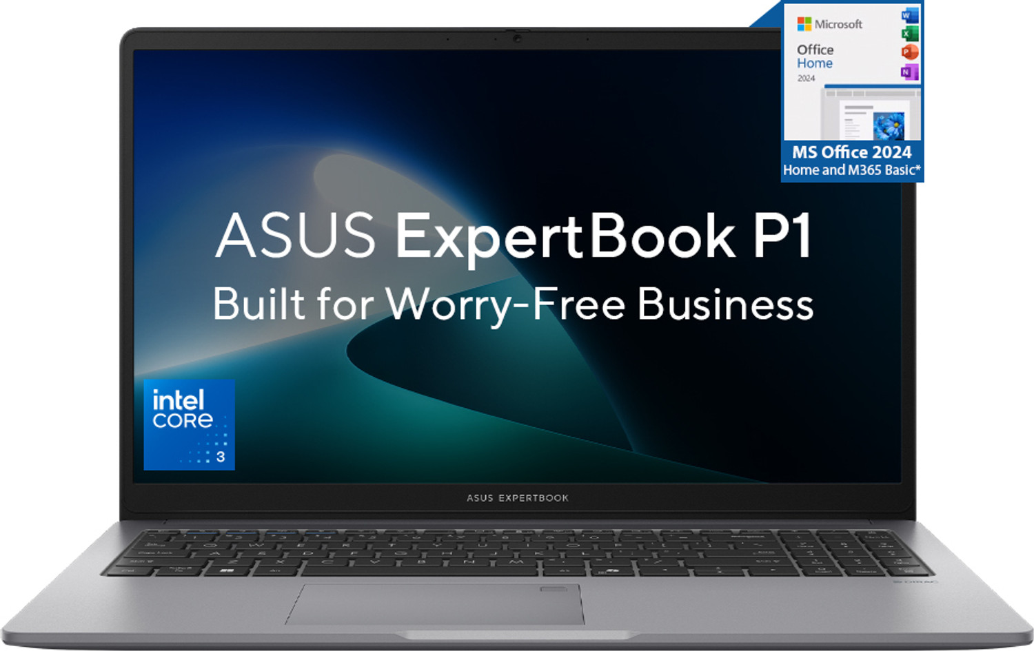 ASUS ExpertBook P1 Intel Core 3 100U - (8 GB/512 GB SSD/Windows 11 Home) P1503CVAYB-S73384WS Thin and Light Laptop (15.6 inch, Misty Grey, 1.63 Kg, With MS Office) - Image 1