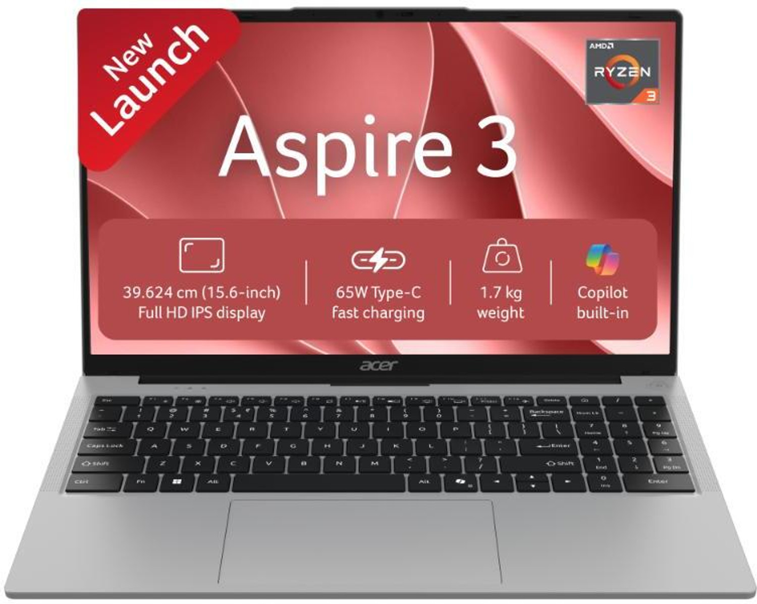 Acer Aspire A325-39 Ryzen 3 3200U 8GB 256GB 15.6" Silver - Image 1