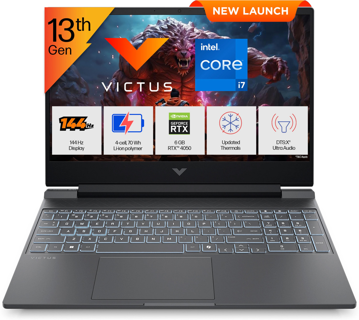 HP Victus 15-fa2531TX i7 13650HX RTX 4050 24GB 512GB Silver - Image 1