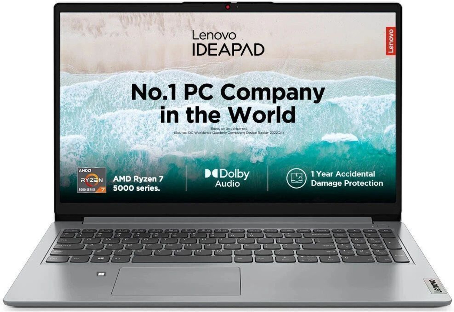 Lenovo IdeaPad 1 AMD Ryzen 7 Octa Core 5700U - (16 GB/512 GB SSD/Windows 11 Home) 15ALC7 Thin and Light Laptop (15.6 Inch, Cloud Grey, 1.61 kg, With MS Office) - Image 1