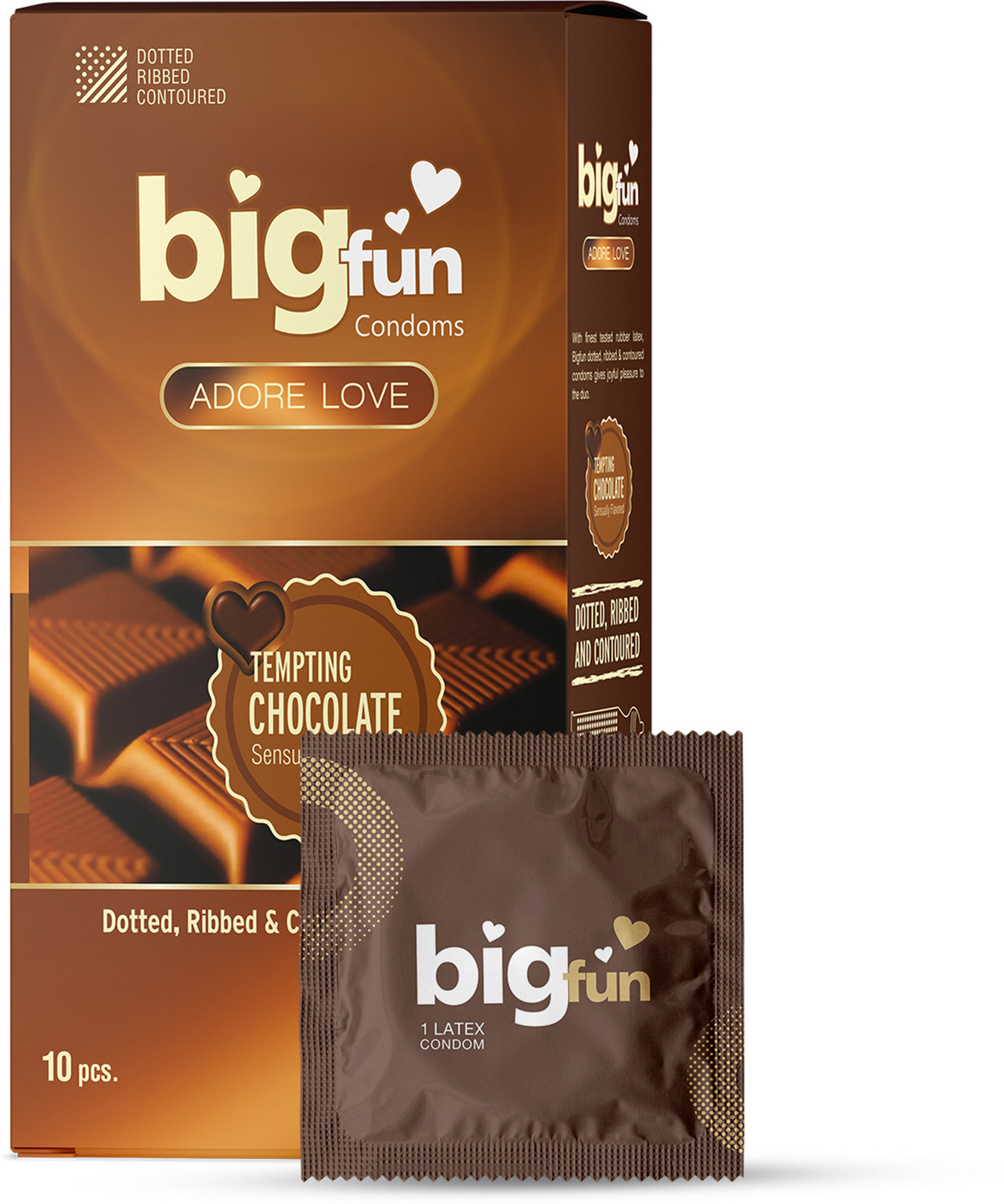 BIGFUN Tempting Chocolate Condoms 10 Sheets - Image 1
