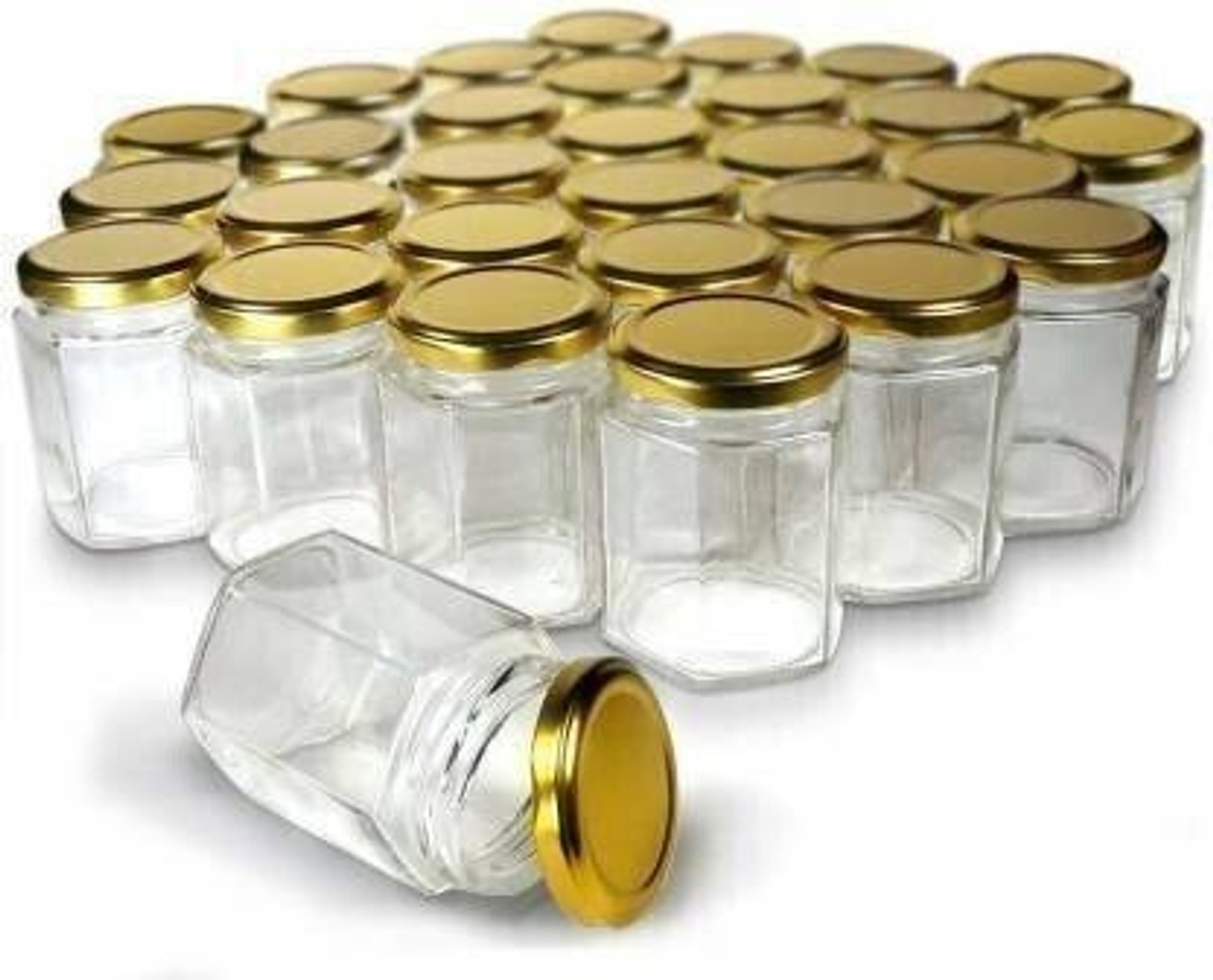 Kalsigate Glass Honey Jar - 250 ml (Pack of 12, Clear) - Image 1