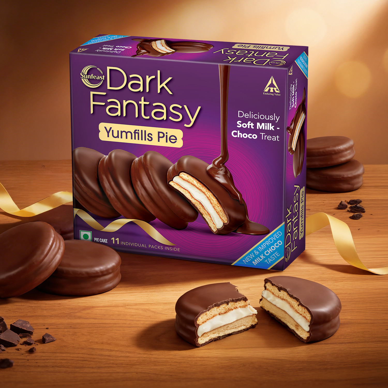Sunfeast Dark Fantasy Yumfills Cookie Cake Biscuit (242 g) - Image 1