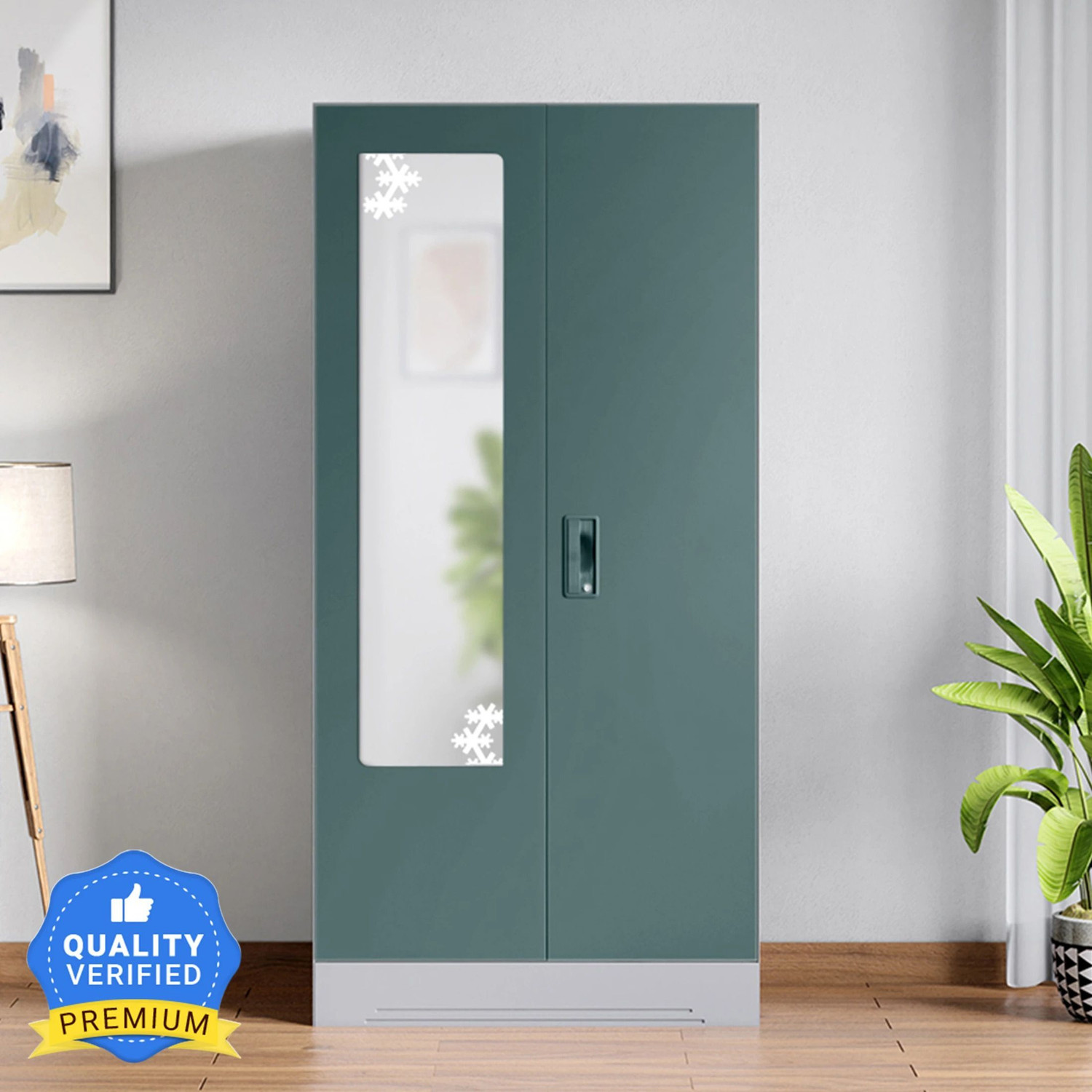 Interio by Godrej Slimline 2 Door Metal Almirah with Locker, Mirror, - Image 1