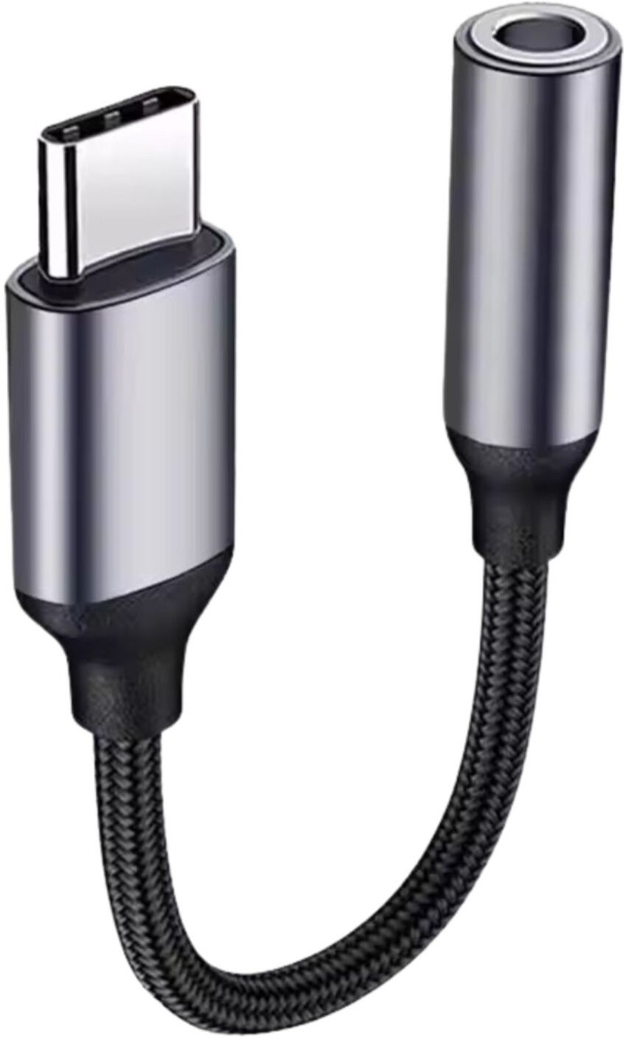 Aliens AUX Cable 1 A 0.12 m Aluminum Foil Type C to 3.5mm Audio Jack Cable, DAC Headphone/Earphone Converter Adapter| Hi-Fi Stereo Aux Cable Nylon Braided Material (Compatible with iPhone 17/16/15/Pro/Max,Samsung Galaxy S26/S25/S24,Google Pixel,OnePlus,Nothing, Grey, One Cable, USB Type C To 3.5mm Jack, 12 W) - Image 1