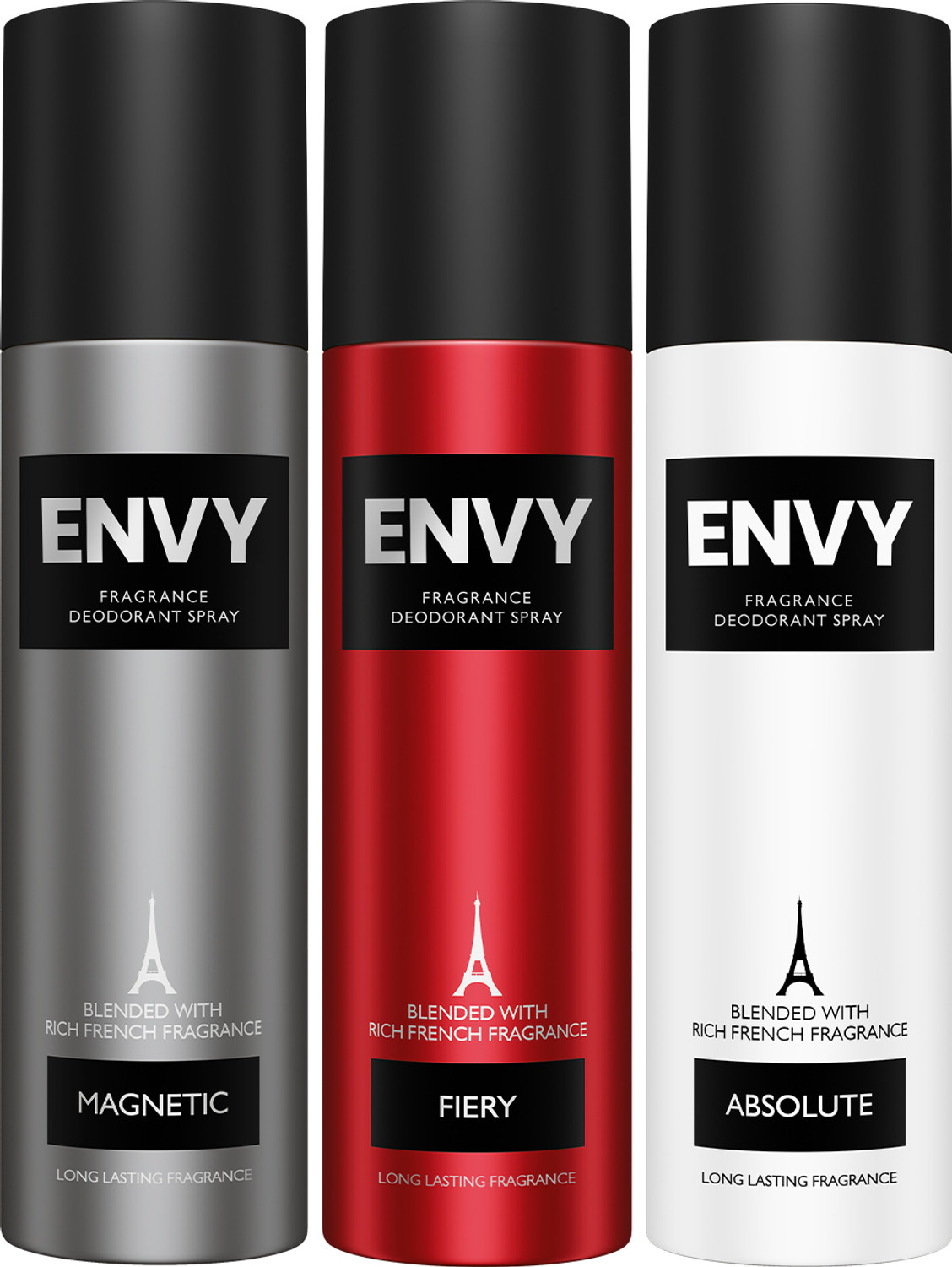 Envy Fiery, Absolute & Magnetic Deodorant Spray 420ml (Pack of 3) - Image 1