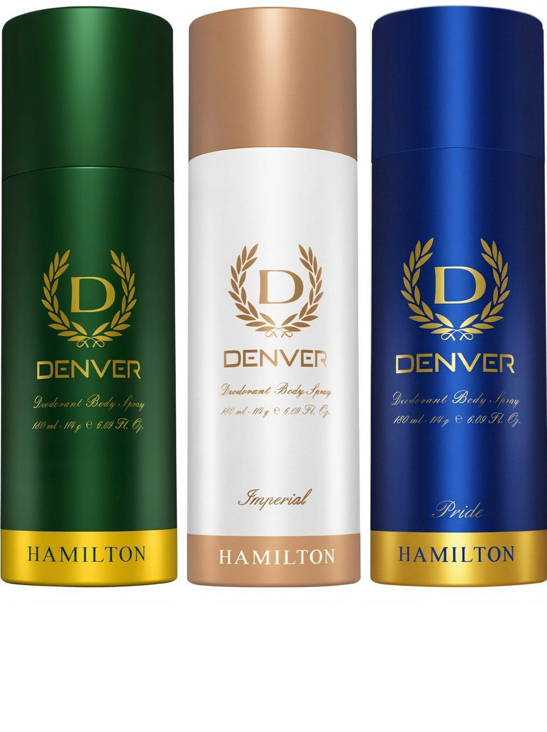 DENVER Hamilton Imperial and Pride Deodorant Spray - For Men (540 ml, Pack of 3) - Image 1