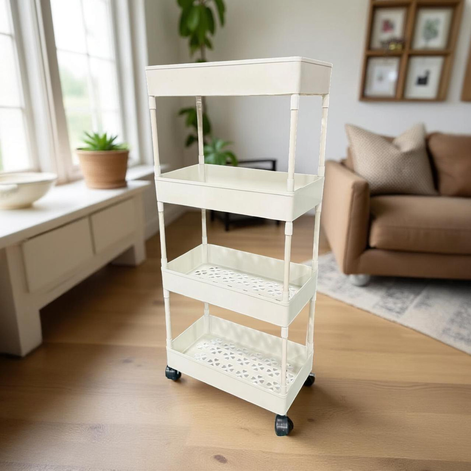 MGKENTERPRISE 4 Compartments plastic Organizer Drawer (White) - Image 1