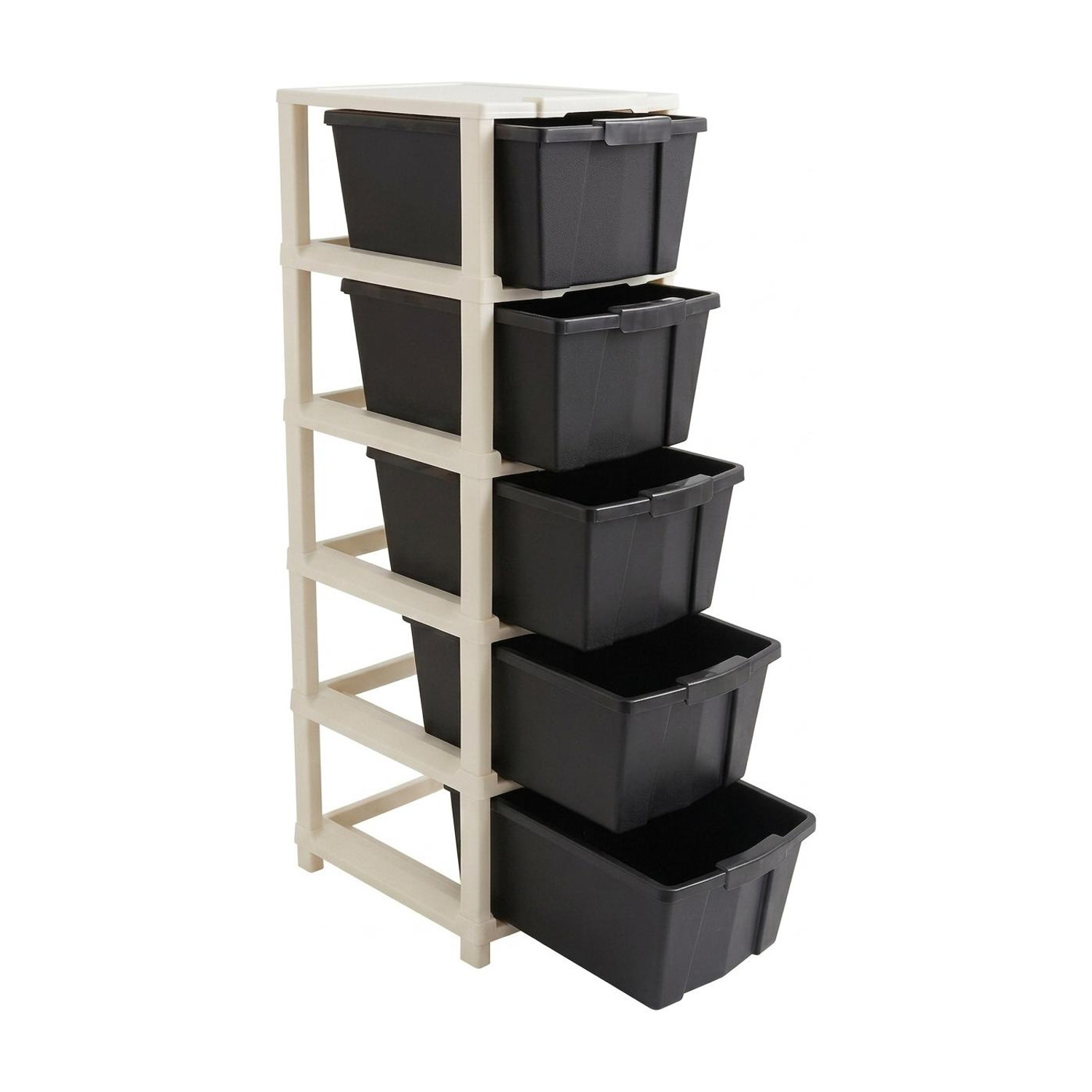 MAXTID 5 Compartments Plastic PP (Black, White) - Image 1