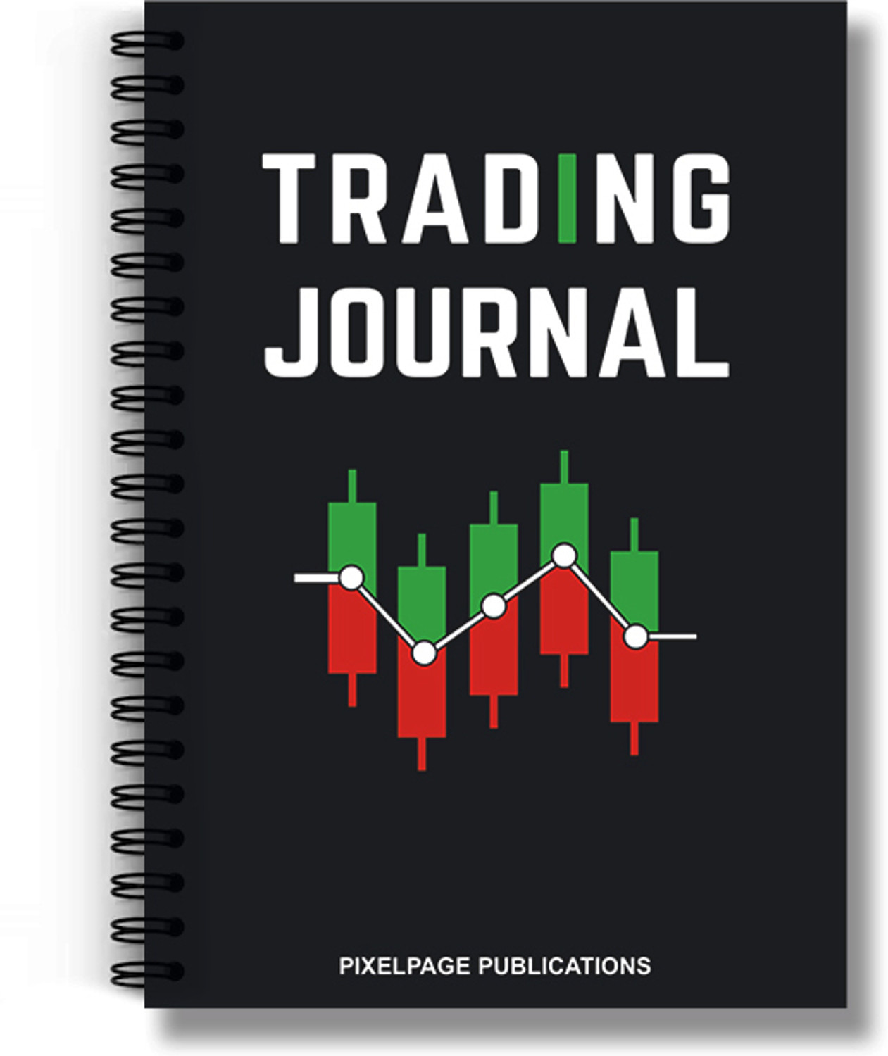 PIXELPAGE PUBLICATIONS Stockmarket Trading Journal A5 Spiral Notebook - Image 1