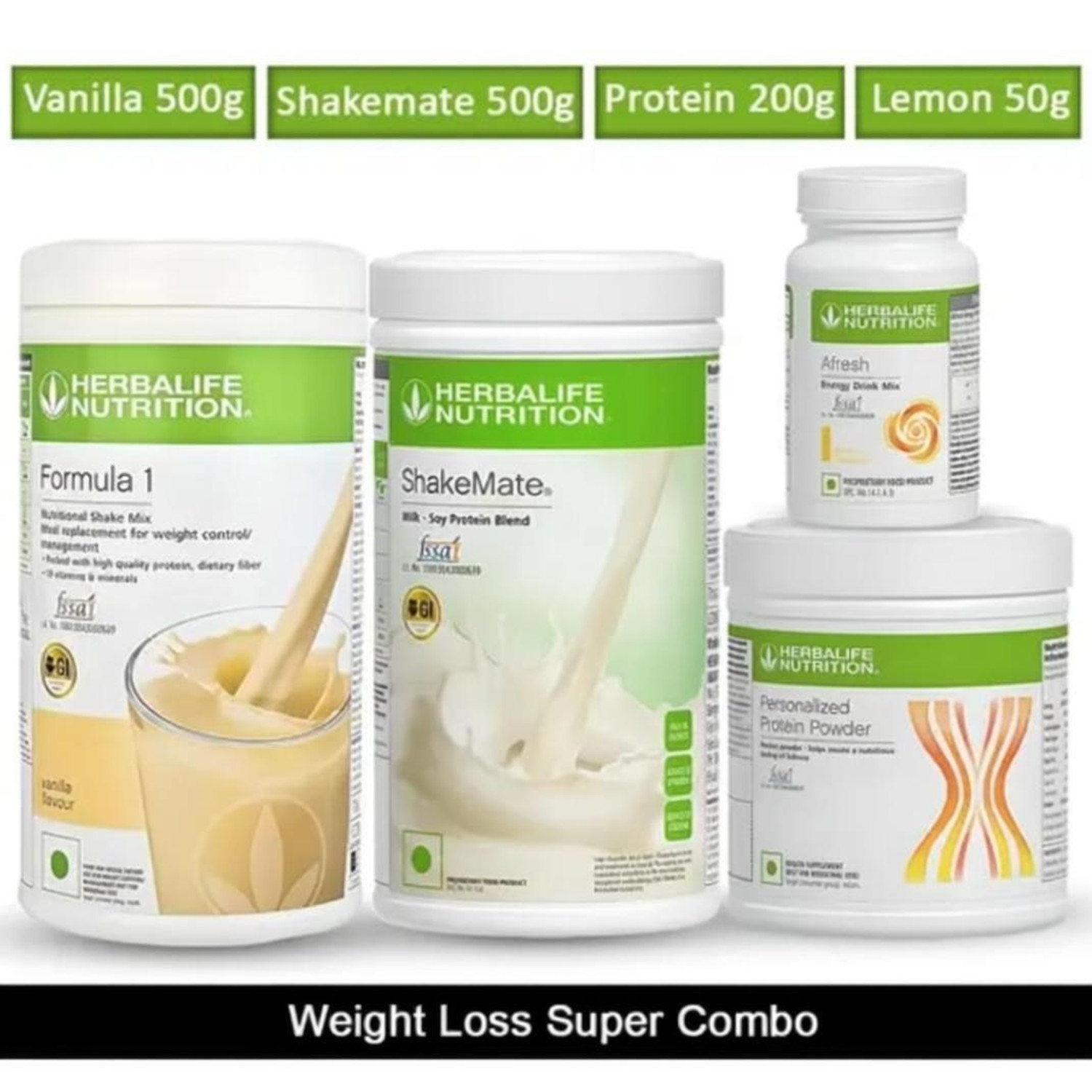 Herbalife Nutrition VANILLA AFRESH LEMON SHAKEMATE AND PROTEIN 200GM VANILLA AND LEMON Powder (1250 g, Pack of 4) - Image 1