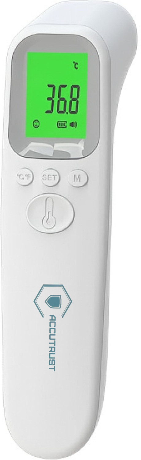 Accutrust AD802 Medical Infrared Forehead Thermometer | Digital Non-Contact Thermometer Gun Thermometer (White) - Image 1