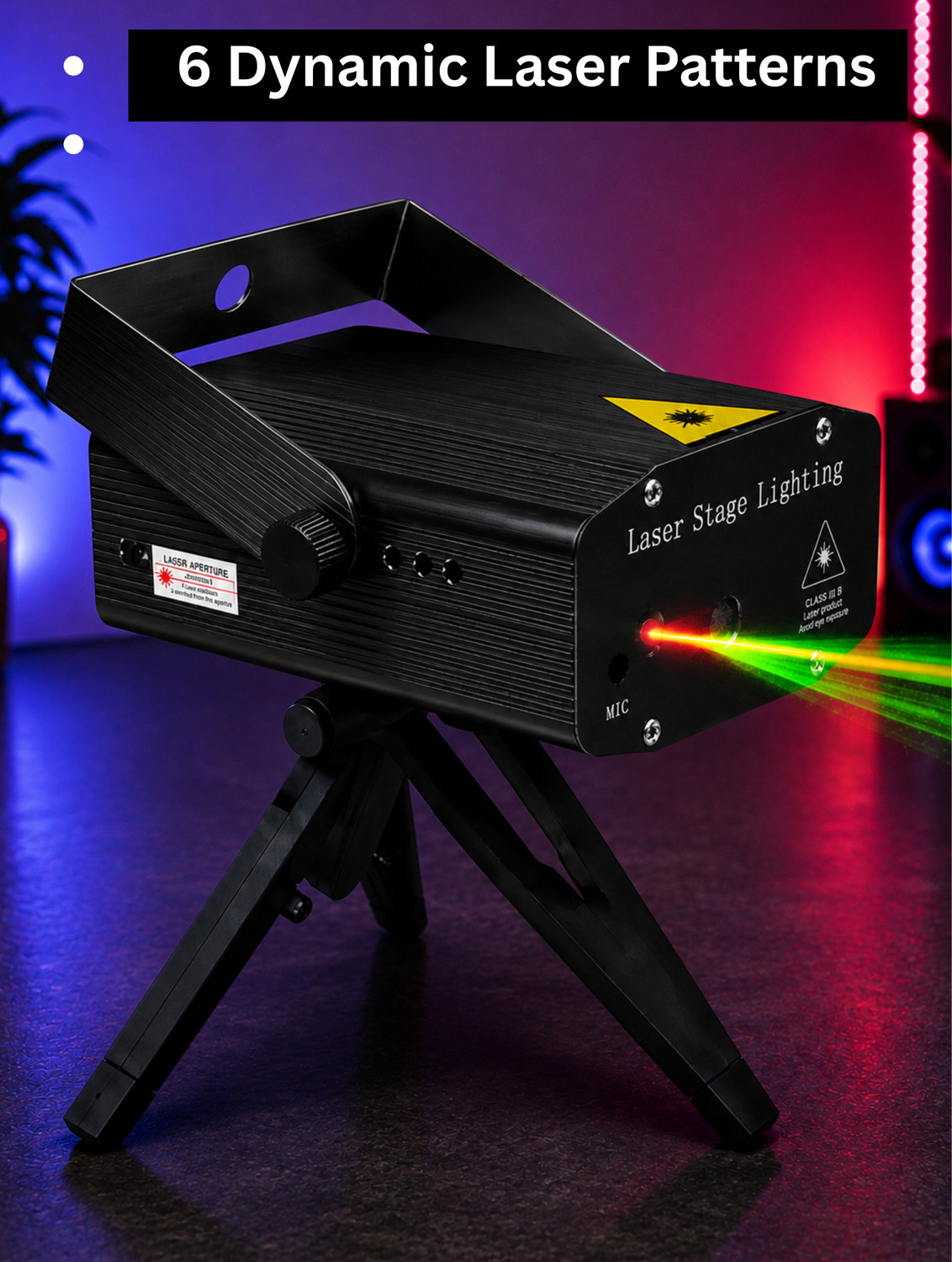 ATULUX Mini Laser Stage Light Projector Sound Activated DJ Disco Light - Image 1
