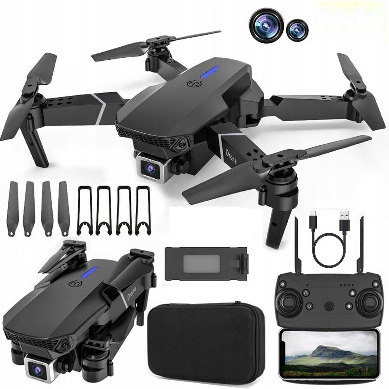 ANKIYAN E88 Pro Drone upgraded version 4k dual camera Class Drone - Image 1