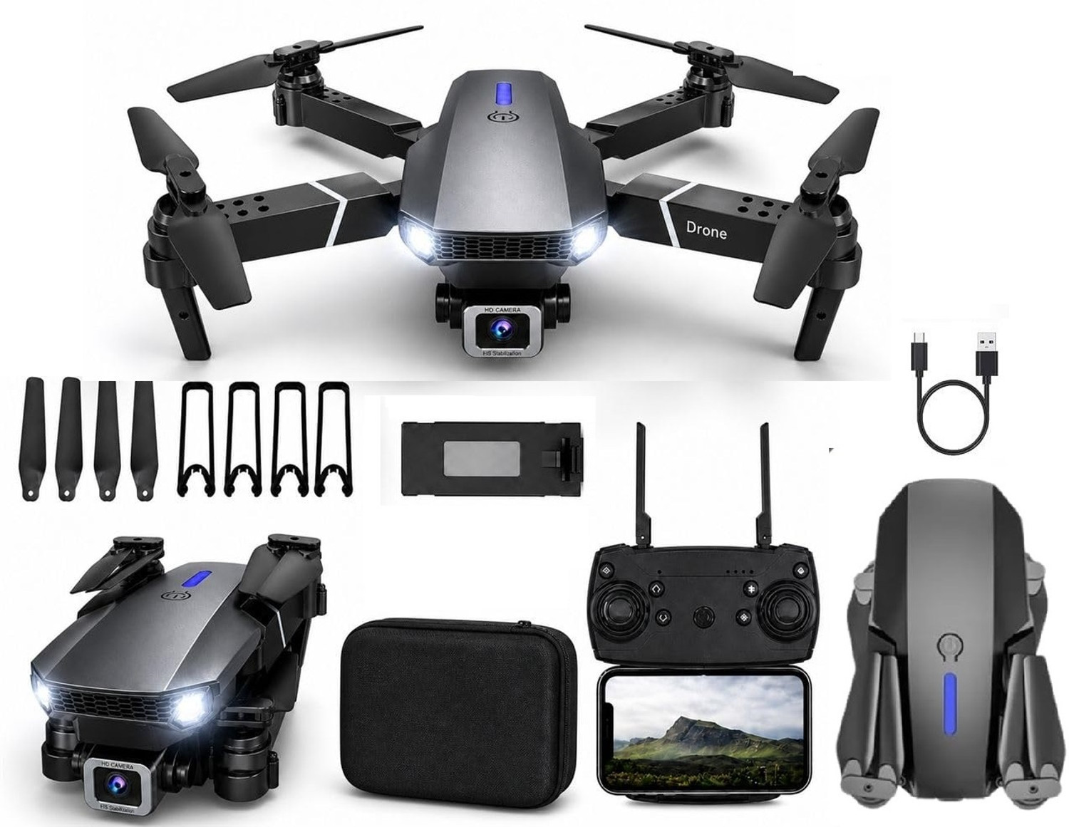 RIVALSTICK E88 Pro 4K Dual Camera Mini Drone - Image 1