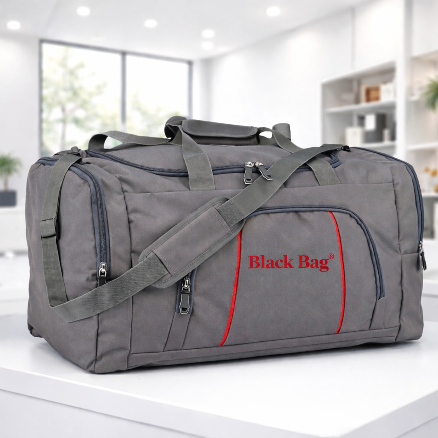 Black Bag 65 L Hand Duffel Bag - 65L Hand Duffel Bag -aLuggage Bag - Grey - Large Capacity - Image 1