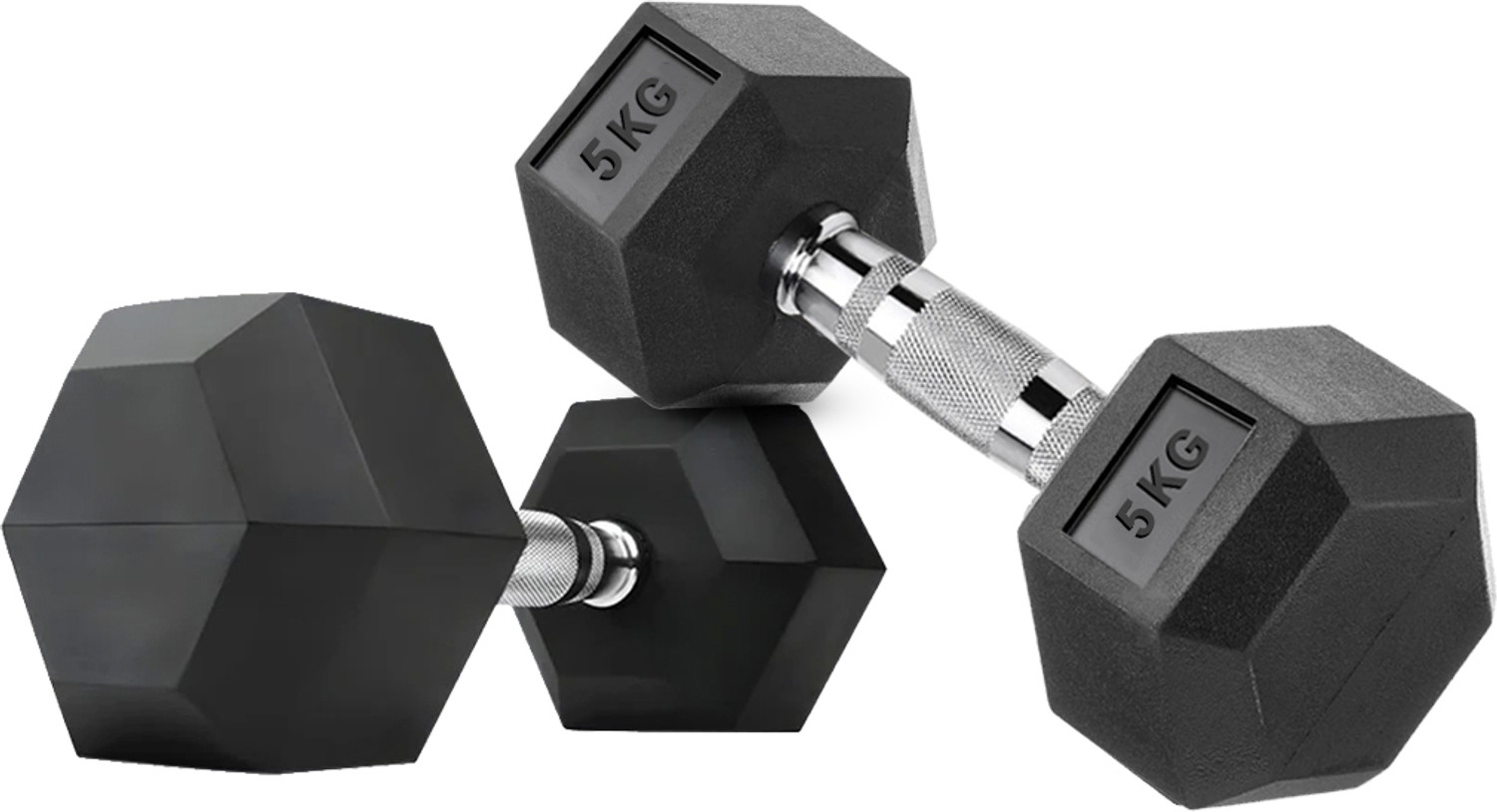 FITRXX à°«à°¿à°à±RXX HEXA |STEEL IRON RUBBER COATED DUMBBELL| FULL BODY WORKOUT (Set of 2) à°«à°¿à°à±à°¸à±à°¡à± à°µà±à°¯à°¿à°à± à°¡à°à°¬à±à°²à± (5 kg) - Image 1