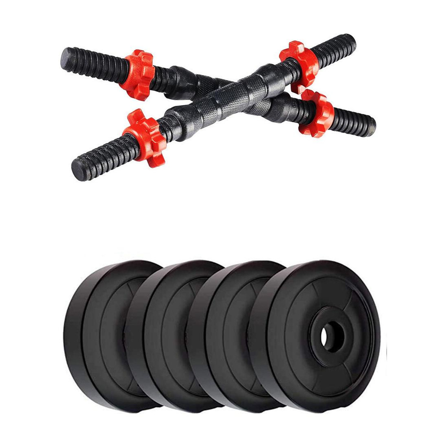 DreamFit PVC Adjustable Dumbbells Set 10kg Black - Image 1